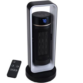 Electric Space Heater with Thermostat Remote Control, 1000W/1500W 2-Level Adjustable Quiet Ceramic Heater Fan