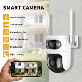 Dual Eye Gun Ball Linkage Monitoring Camera, Panoramic&detail Dual Camera, High-definition Security More Comprehensive (Option: defaulttitle)