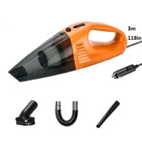 Car Vacuum Cleaner; 8000pa Cordless Rechargeable Car Mini Vacuum Cleaner; Handheld Dry & Wet Car Dust Remover For Car Home Office Desktop (Items: Wired, Color: Orange)