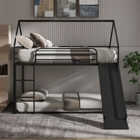 Twin over Twin House Bed (Main Material: Steel, Main Color: Antique Black)